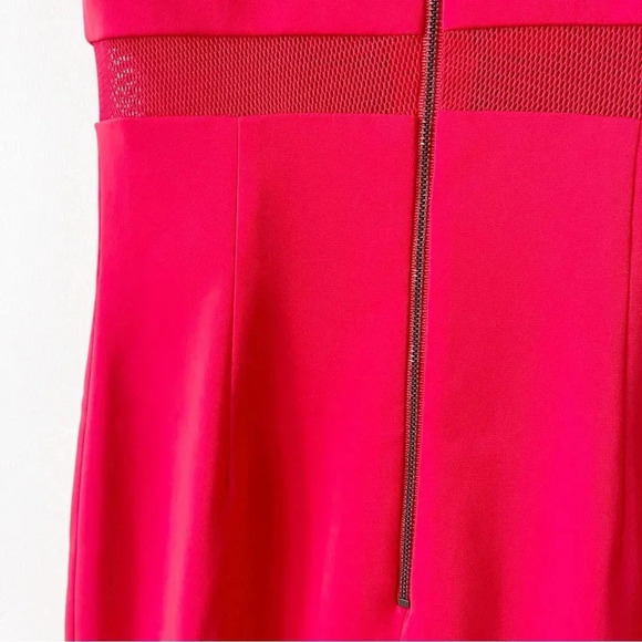 Jay Godfrey Mesh Panel Red Dress Knee Length Womens Size 2 - Picture 8 of 13
